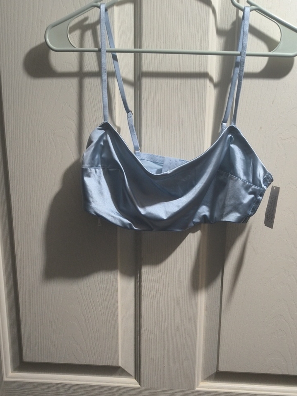 Auden Light Blue Satin Cowl Bralette